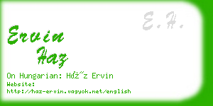 ervin haz business card